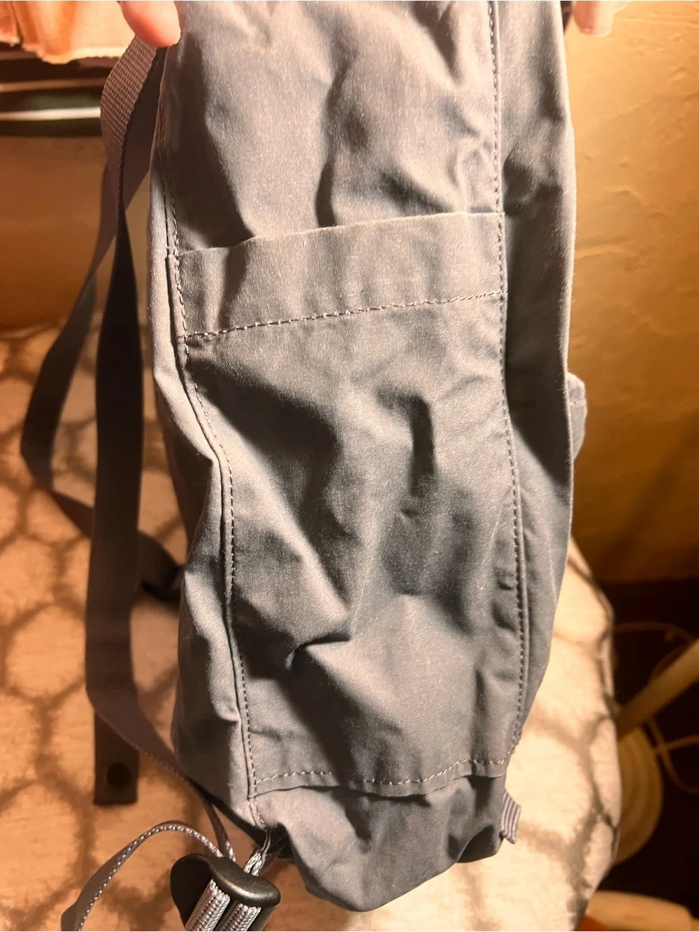 Fjallraven Kanken Backpack in Charcoal with Red Logo